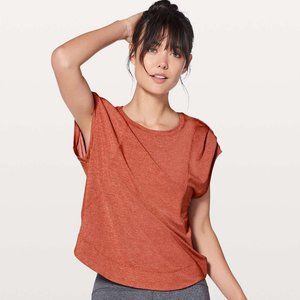 lululemon Burnt Orange Gait Keeper Athletic Top Size 10